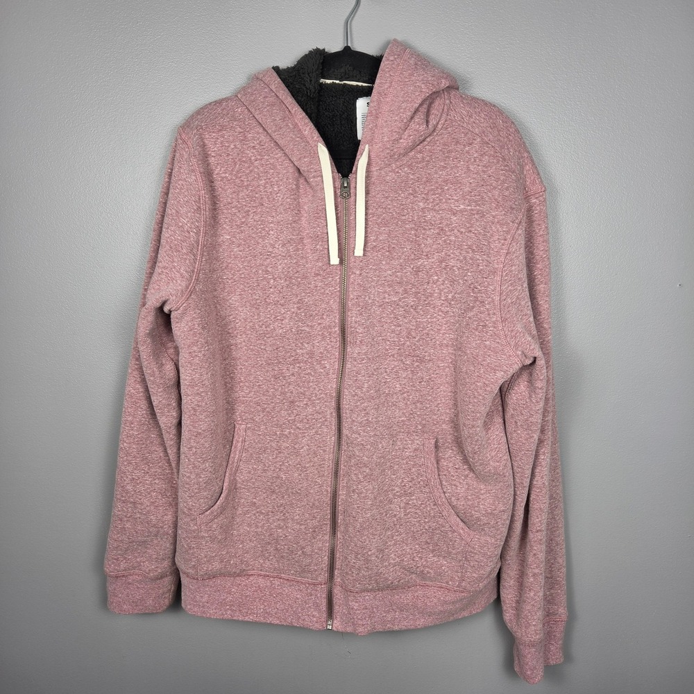 Sonoma Goods For Life Men XL Faux Fur Sherpa Lined Full Zip Hoodie Mauve